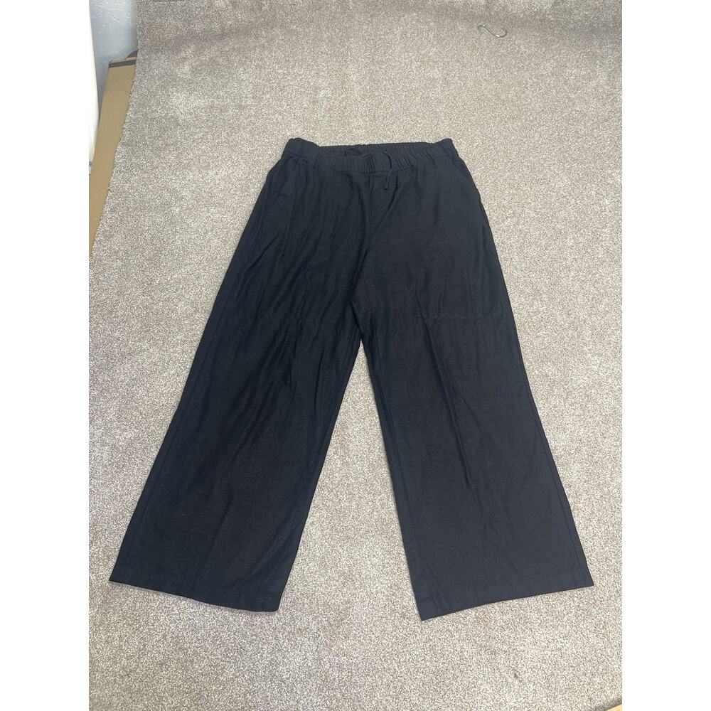 Coastal Breathable Palazzo Boho High Rise Wide Leg Linen Pants Large Drawstring